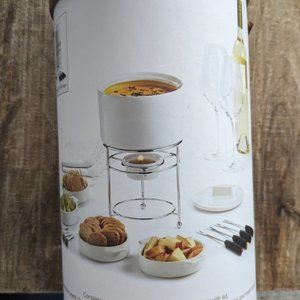 Small porcelain fondue set